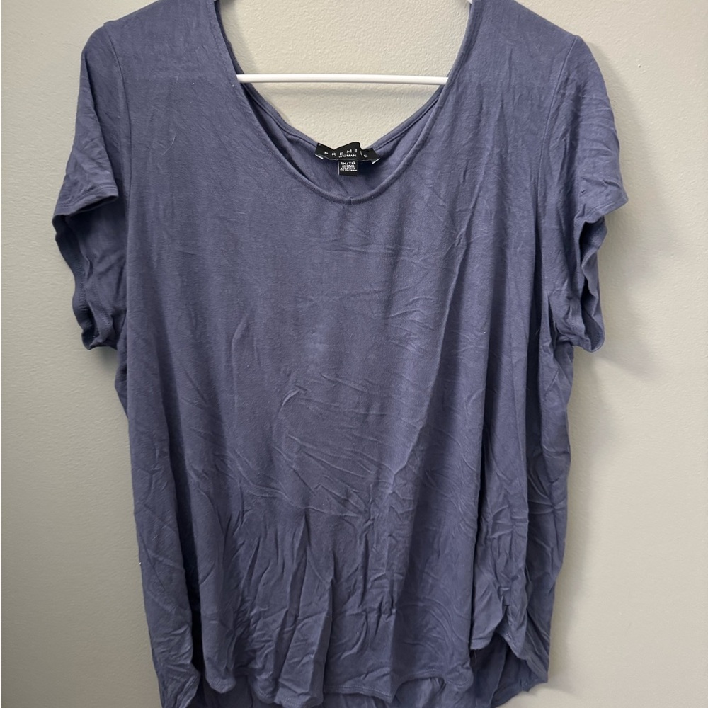 Premise Short Sleeve Top in Slate Blue